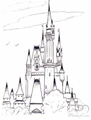 Раскраски Раскраска Очень высокие башни замки