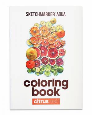 Книга-раскраска на акварельной бумаге SKETCHMARKER CITRUS, 8 л