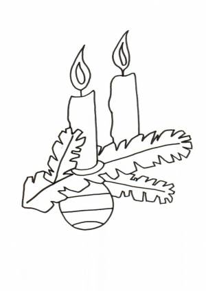 Новогодняя свеча раскраска