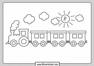 Рисунок поезда с вагонами для детей