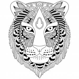 Раскраска антистресс тигр