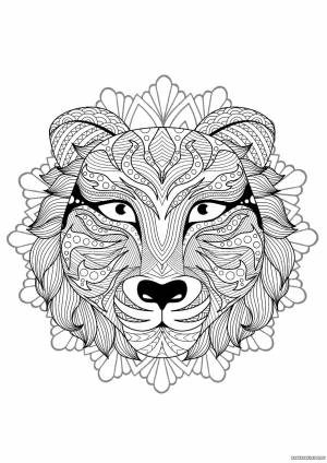 Раскраски для взрослых тигр