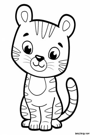 Раскраска Антистресс тигр