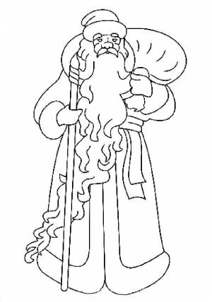 Раскраски Раскраска Дед мороз с мешком подарков дед мороз