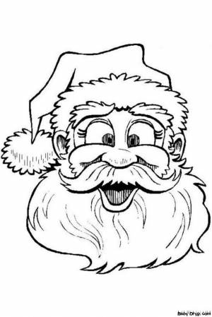 Раскраска Дед Мороз улыбается детям