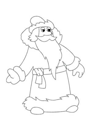 Простая раскраска Деда Мороза