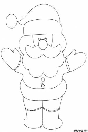 Раскраска Дед Мороз в полный рост