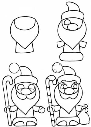 Как рисовать Деда Мороза поэтапно