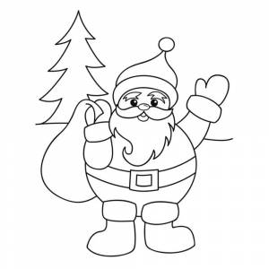 Легкий рисунок дедушки мороза