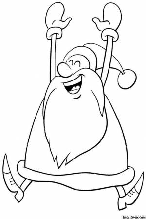 Раскраска Радостный Дед Мороз