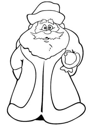 Раскраска Дед Мороз лёгкая