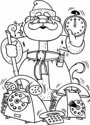 Детские раскраски Дед Мороз для творчества