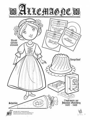 Раскраски германия, Раскраска Германия народы мира