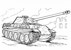 Раскраска Танк PzKpfw V