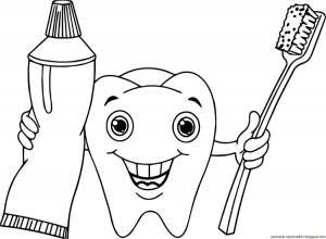 Зубная щетка раскраска
