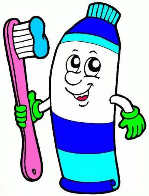Детский рисунок зубная паста и щетка