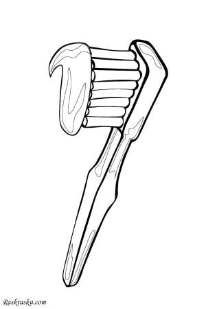 Раскраски щётка, Раскраска Зубная щетка предметы