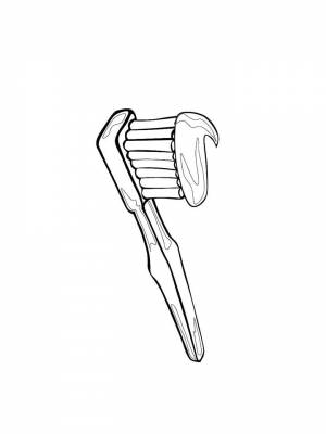 Раскраски Зубная щетка   в формате