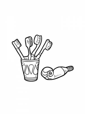 Раскраски Зубная щетка   в формате