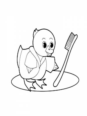 Раскраска Зубная щетка  в формате