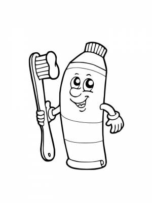 Картинка Зубная щетка раскраска на листе