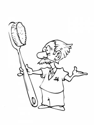 Раскраски Зубная щетка   в формате