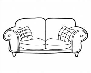 Книжка-раскраска диван с подушками
