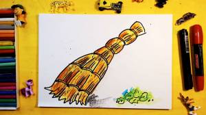 Как нарисовать ВЕНИК  МЕТЛУ