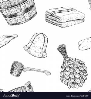 Веник для бани нарисованный