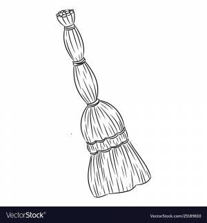 Веник раскраска для детей