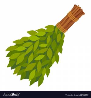 Веник для бани нарисованный