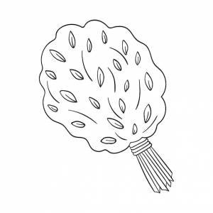 Веник для сауны doodle с листьями, изолированными на белом фоне