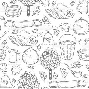 Баня раскраска