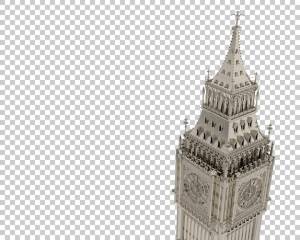 Биг бен на прозрачном фоне 3d рендеринг иллюстрации