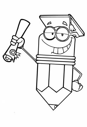 Раскраска Выпускной Карандаш