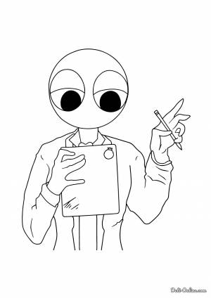 Раскраска Красный с карандашом