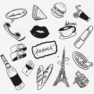 Французский хлеб для гурманов простой каракули стикер PNG , Франция, хлеб, питание PNG картинки и пнг PSD рисунок для й загрузки