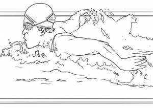 Раскраска плавание 3
