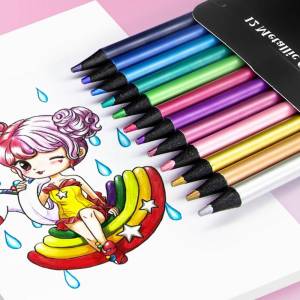 12 цветов металлические цветные карандаши, раскраска, граффити, карандаш для рисования