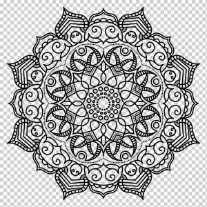 Мандала Книжка-раскраска Meditation Pattern, мандала, текстиль, симметрия, монохромный png