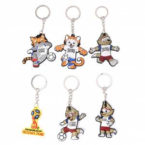 Кубок Мира России Талисман Брелок Футбол Сувенир Забивака Футбол Забивака Волк Рисунок Брелок Мультфильм FFA245 6 Стиль 600 Шт