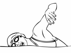 Раскраска Плавание вольным стилем 1