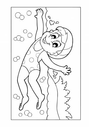 Раскраски спорт для детей плавание