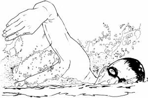 Раскраска Плавание вольным стилем 2