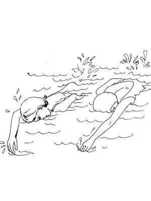 Раскраски Плавание   в формате