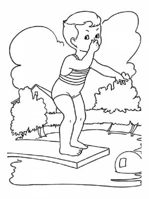 Раскраска Плавание  картинку для мальчиков