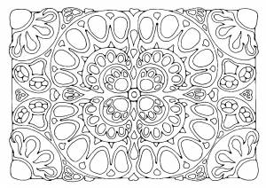 Раскраска прямоугольная мандала ковер