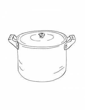 Раскраски Раскраска Кастрюля посуда Столовые приборы