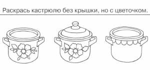 Раскраски Кастрюля для детей