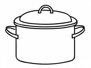 Раскраски посуда, Раскраска Кострюля посуда